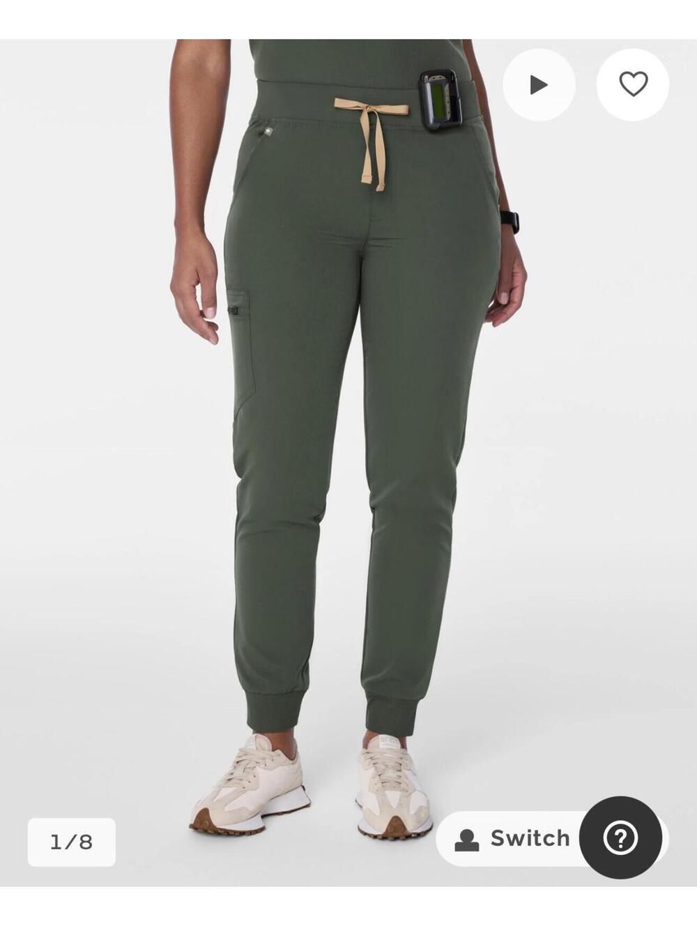 FIGS Zamora Jogger Scrub Pants Moss Green Women's Large